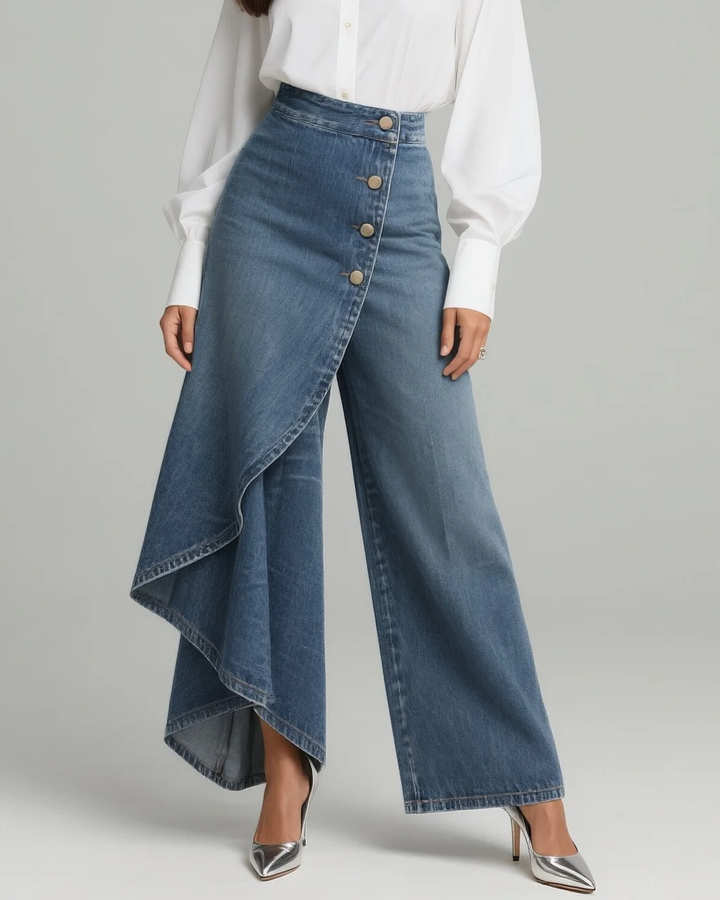 Marcella | Wrap-Front Wide-Leg Trousers