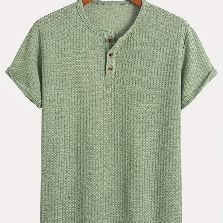 Augustus | Men's Ribbed Knit Henley T-Shirt
