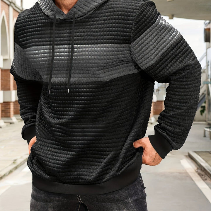 Grayson | Textured Color-Block Hoodie