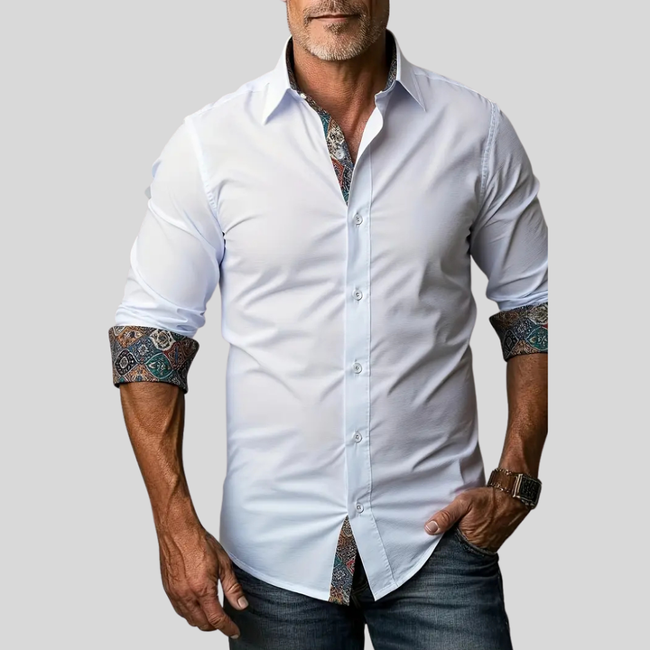 Rowland | Refined Contrast-Trim Button-Up Shirt
