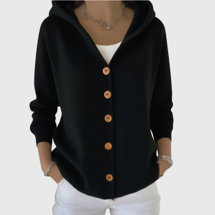 Lauren | Cozy Hooded Button Cardigan