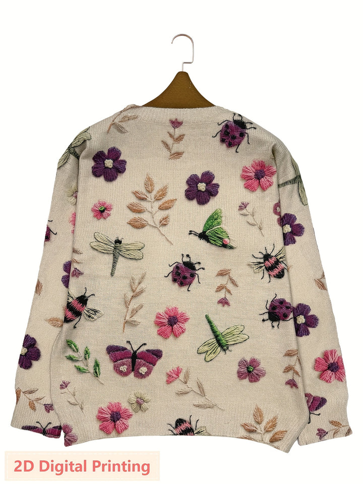Coraline | Botanical Embroidered Sweater