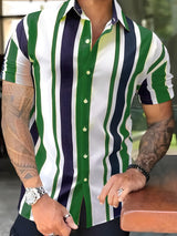 Albert | Men's Vertical Stripe Short Sleeve Shirt