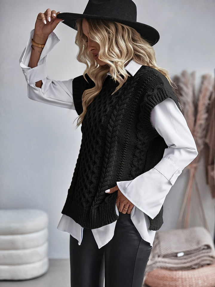 Greer | Cable-Knit Sweater Vest