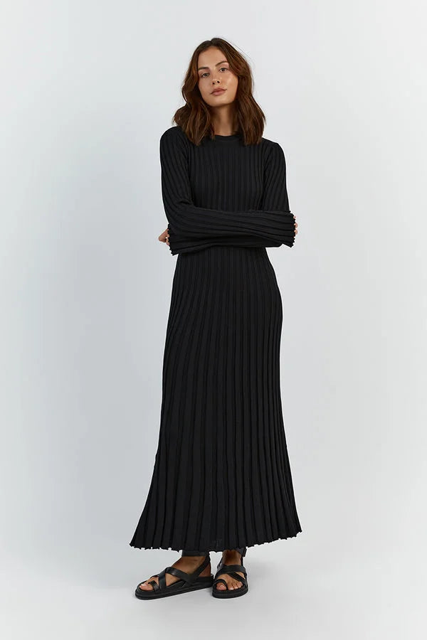 Freya | Elegant Ribbed Midi Dress