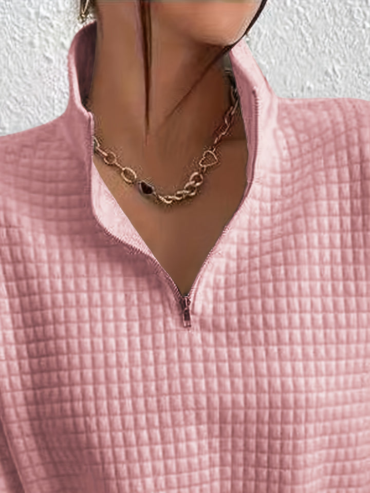 Adelina | Quarter-Zip Textured Sweater