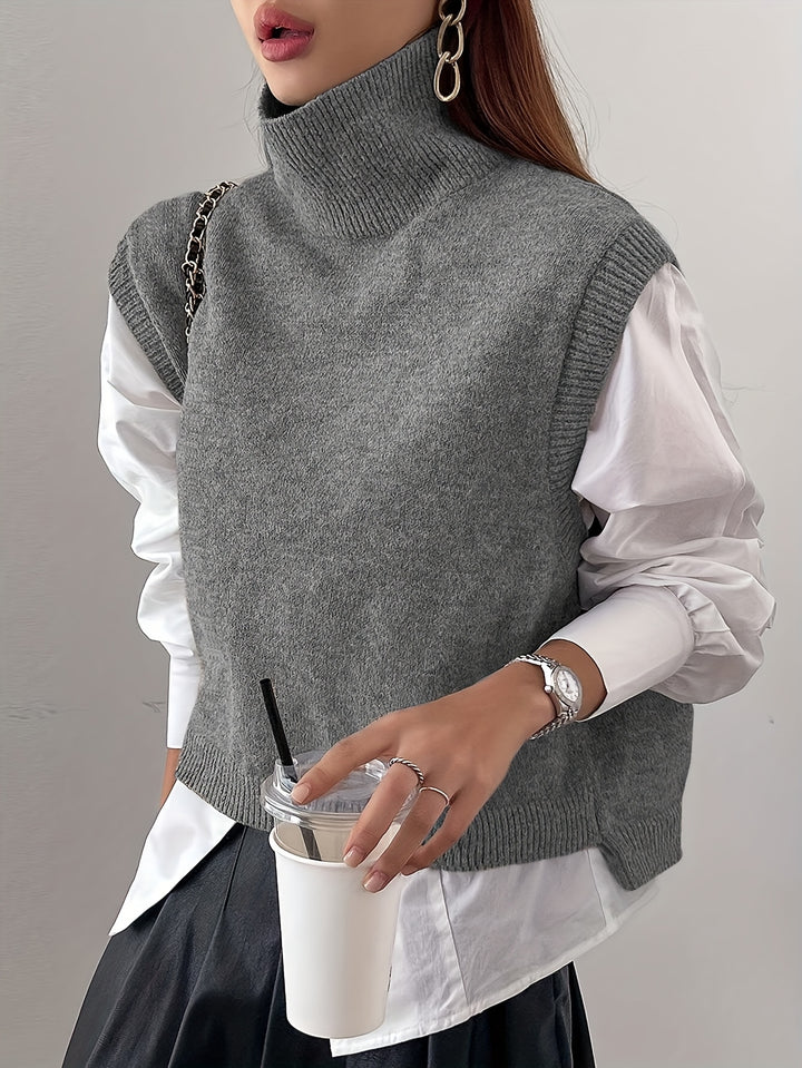 Elspeth | Elegant High-Neck Sweater Vest