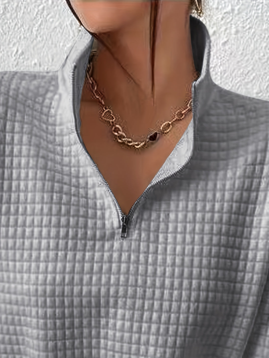Adelina | Quarter-Zip Textured Sweater