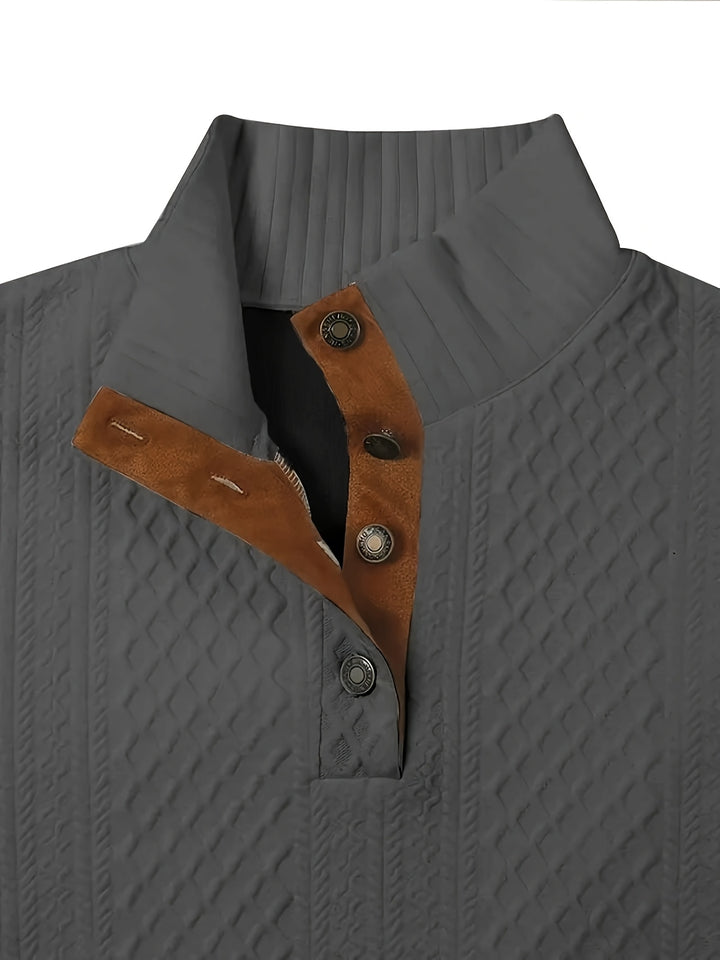 Hudson | Cable-Knit Button Henley Sweater