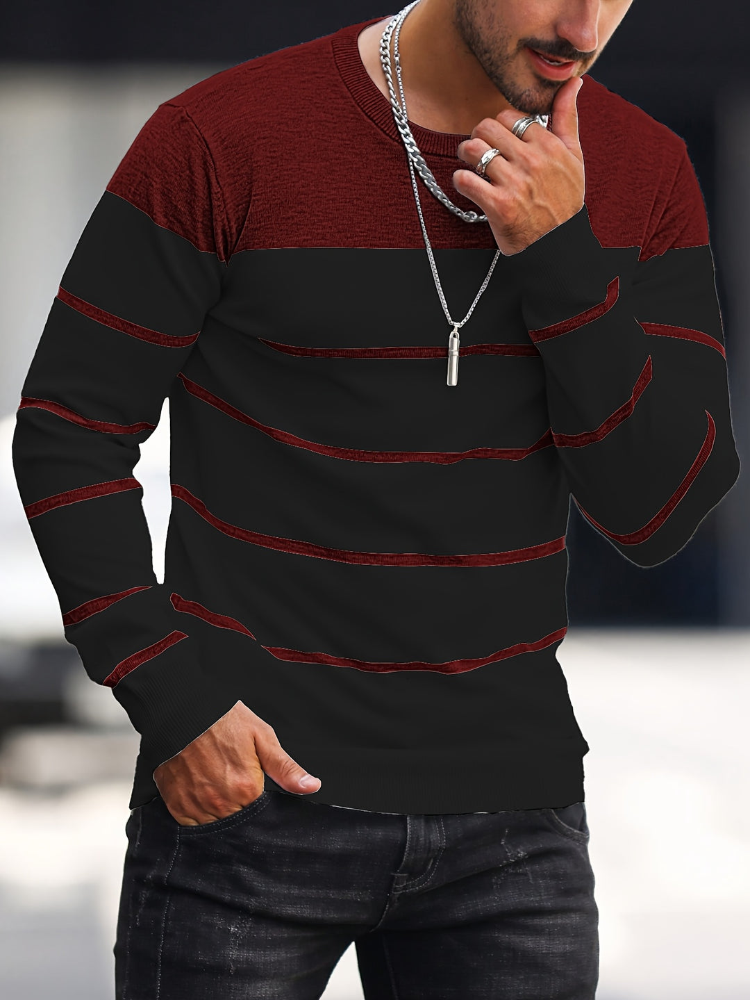 Harvey | Striped Crew Neck Sweater
