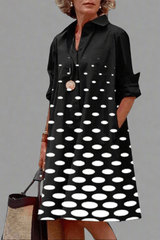 Helen | Relaxed Polka Dot Shirt Dress