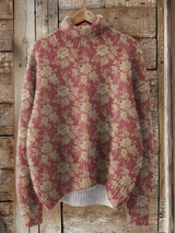Gretchen | Vintage Floral Turtleneck Sweater
