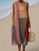 Georgiana | Artful Colorblock Midi Dress
