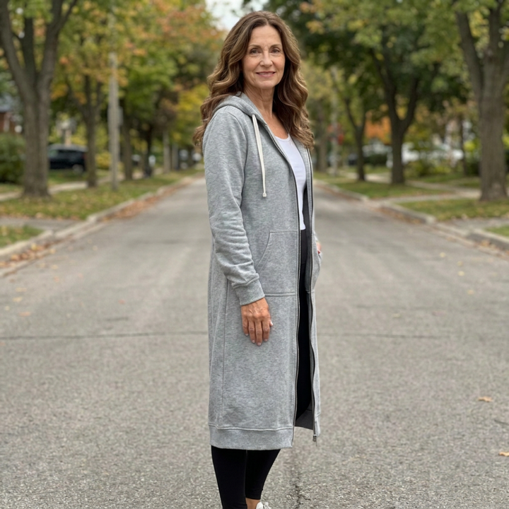 Brynn | Relaxed Zip-Up Longline Cardigan