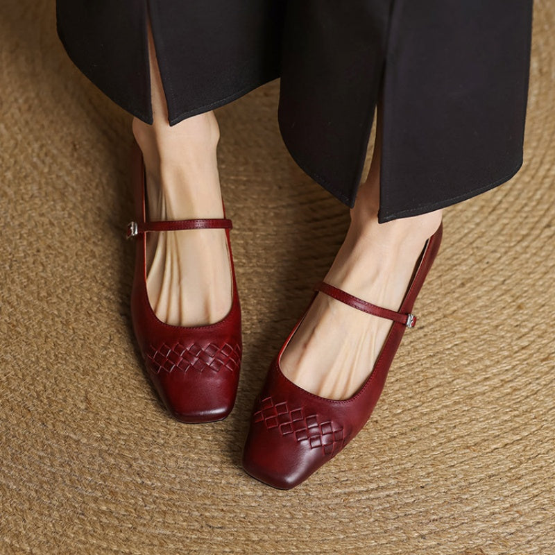 Joanna | Square-Toe Mary Jane Flats