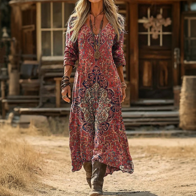 Rebecca | Bohemian Draped Maxi Dress