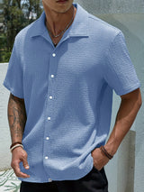 Russell | Men's Textured Camp Collar Short Sleeve Shirt