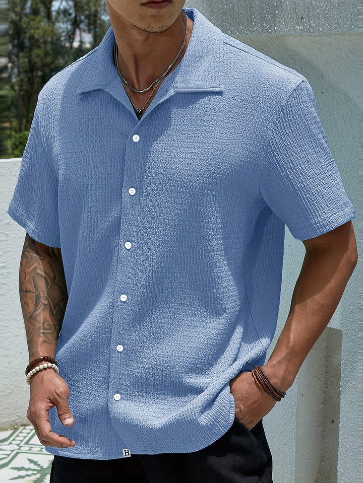Russell | Men's Textured Camp Collar Short Sleeve Shirt