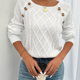 Genevieve | Cable-Textured Button Sweater