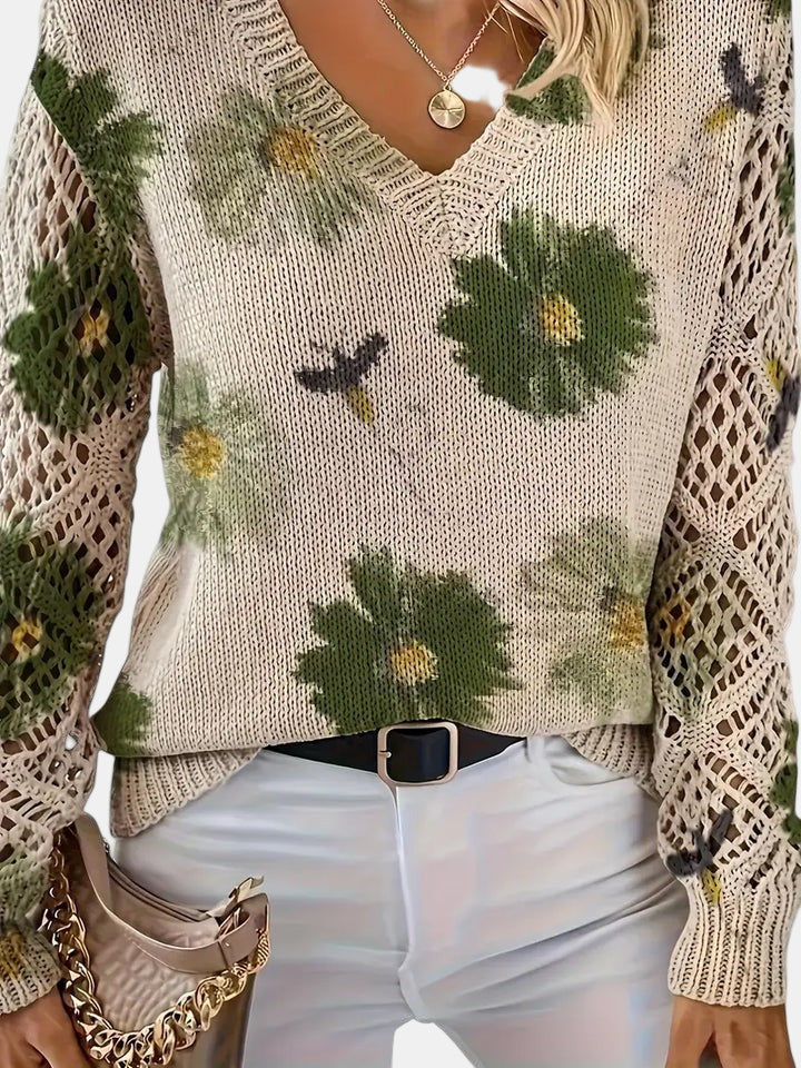Marlisa | Floral Openwork Sweater