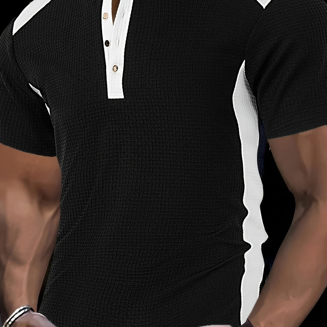 Tate | Men's Waffle Knit Henley Shirt