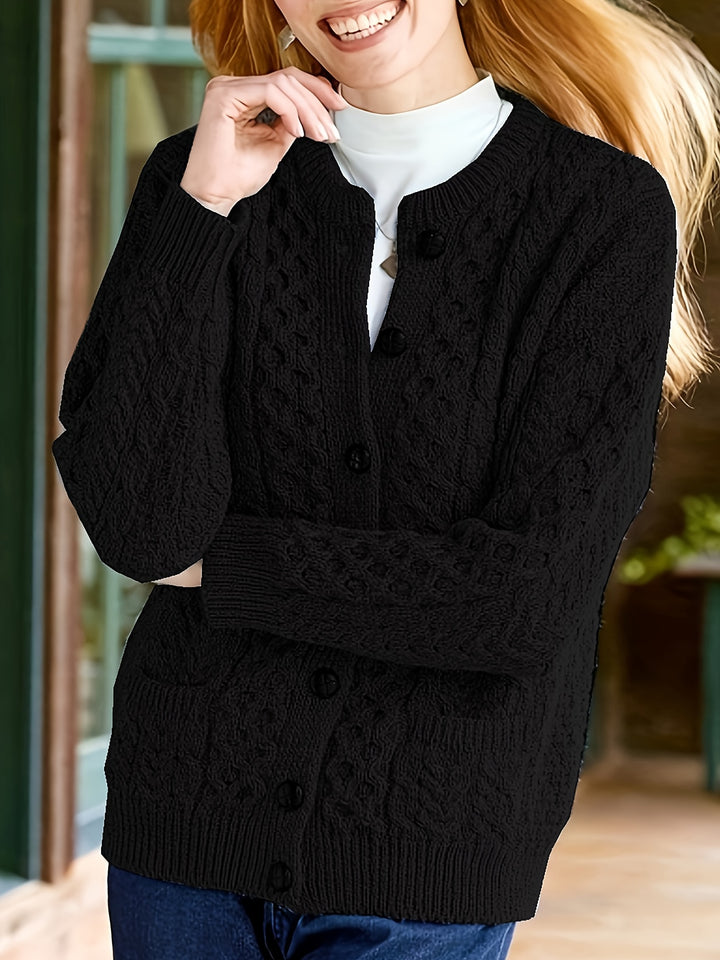 Delphine | Cable-Knit Button Cardigan