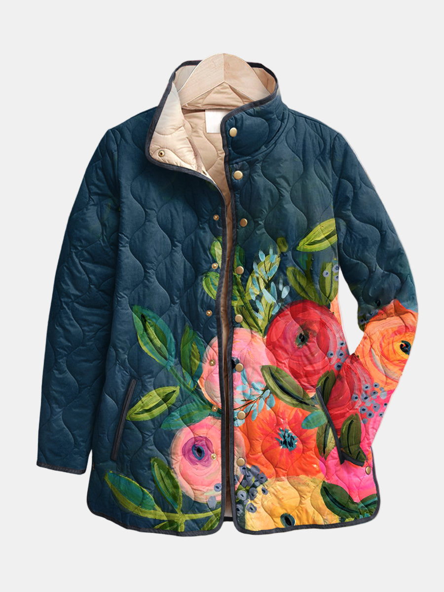 Petra | Painted Floral Quilted Jacket
