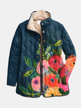 Petra | Painted Floral Quilted Jacket
