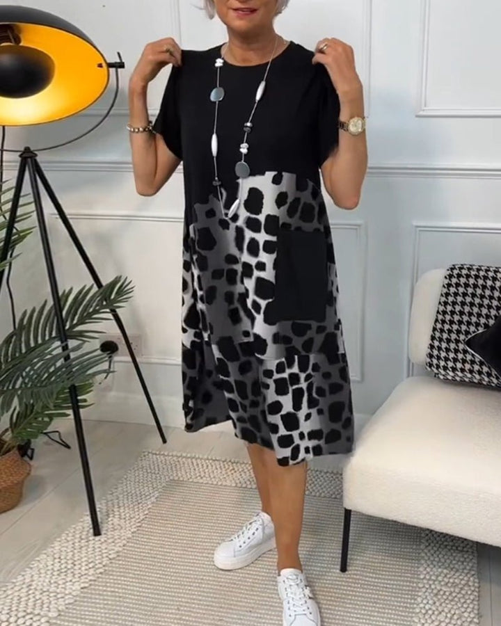 Marnie | Contrast Print Midi Dress