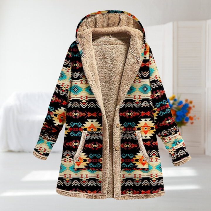 Belinda | Patterned Hooded Coat