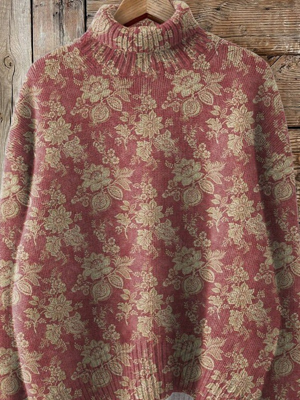 Gretchen | Vintage Floral Turtleneck Sweater