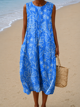 Hazel | Sleeveless Floral Midi Dress