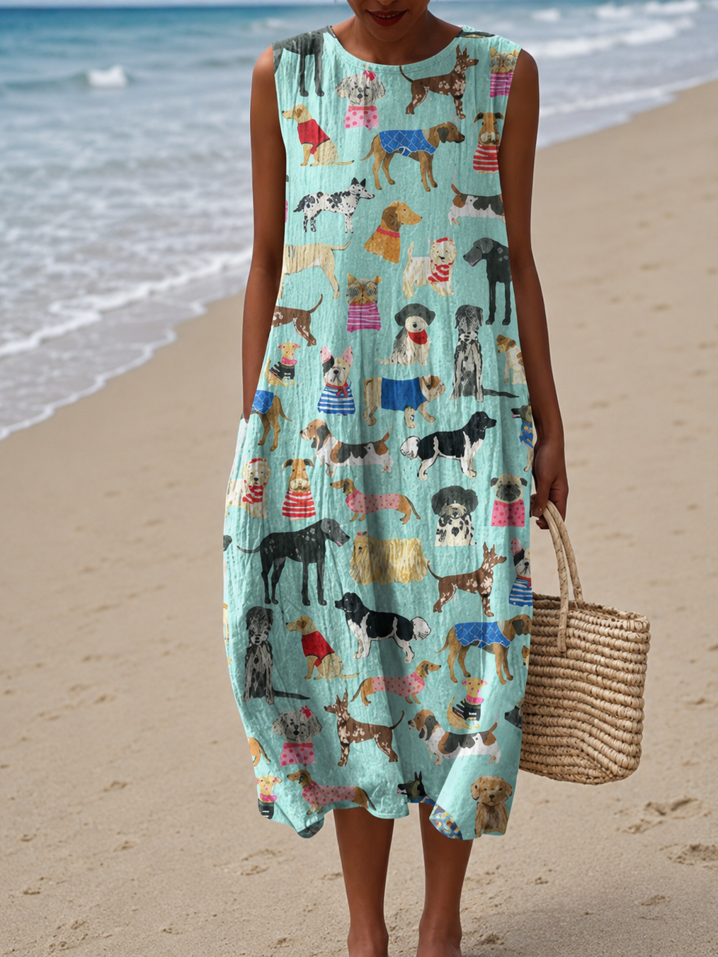 Gloria | Playful Sleeveless Midi Dress
