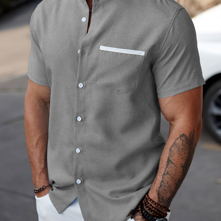 Radley | Men's Mandarin Collar Short Sleeve Shirt