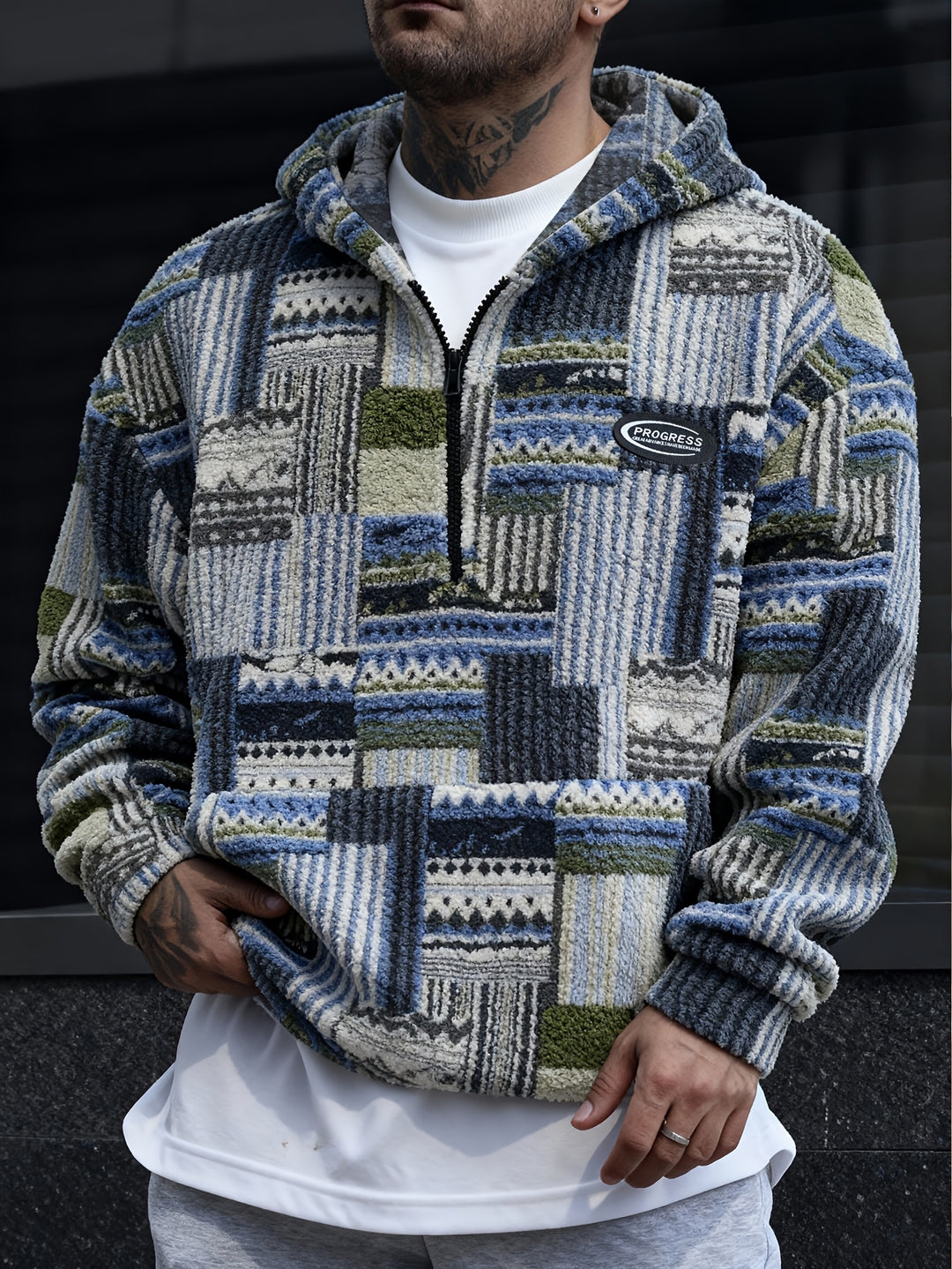 Desmond | Patterned Quarter-Zip Pullover