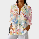 Pastel Petal Watercolor Blouse