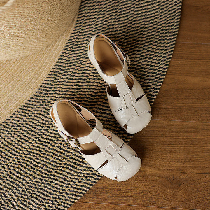Wynne | Woven T-Strap Sandals