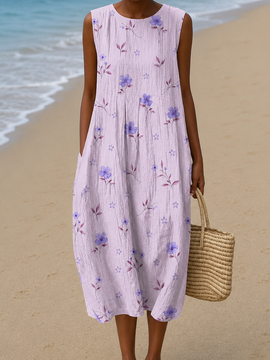 Rosetta | Floral Sleeveless Midi Dress