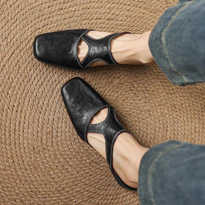 Brielle | Square-Toe Heeled Mules