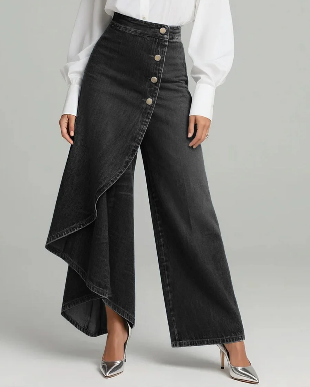 Marcella | Wrap-Front Wide-Leg Trousers
