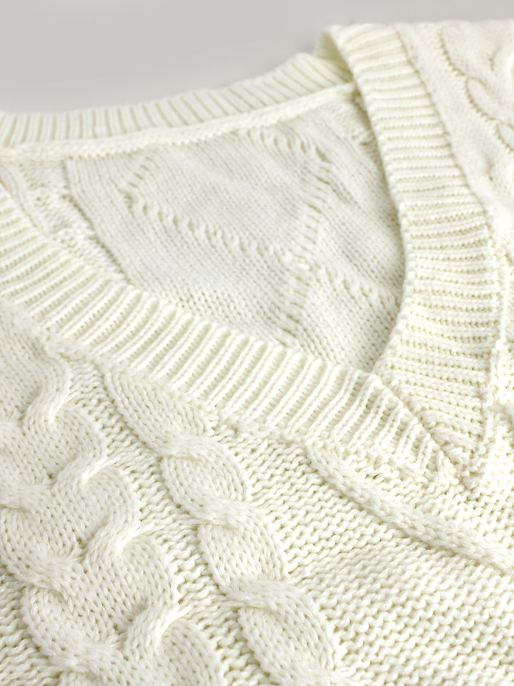 Cambria | Cable-Knit V-Neck Sweater Vest