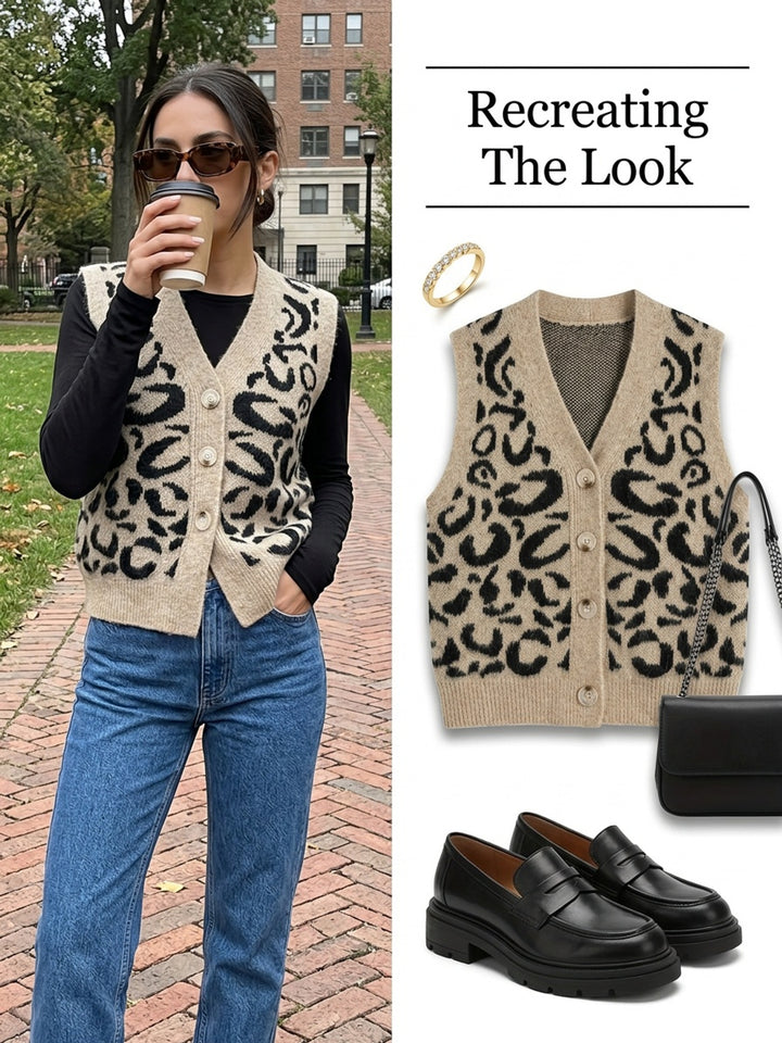 Talia | Button-Front Knit Vest