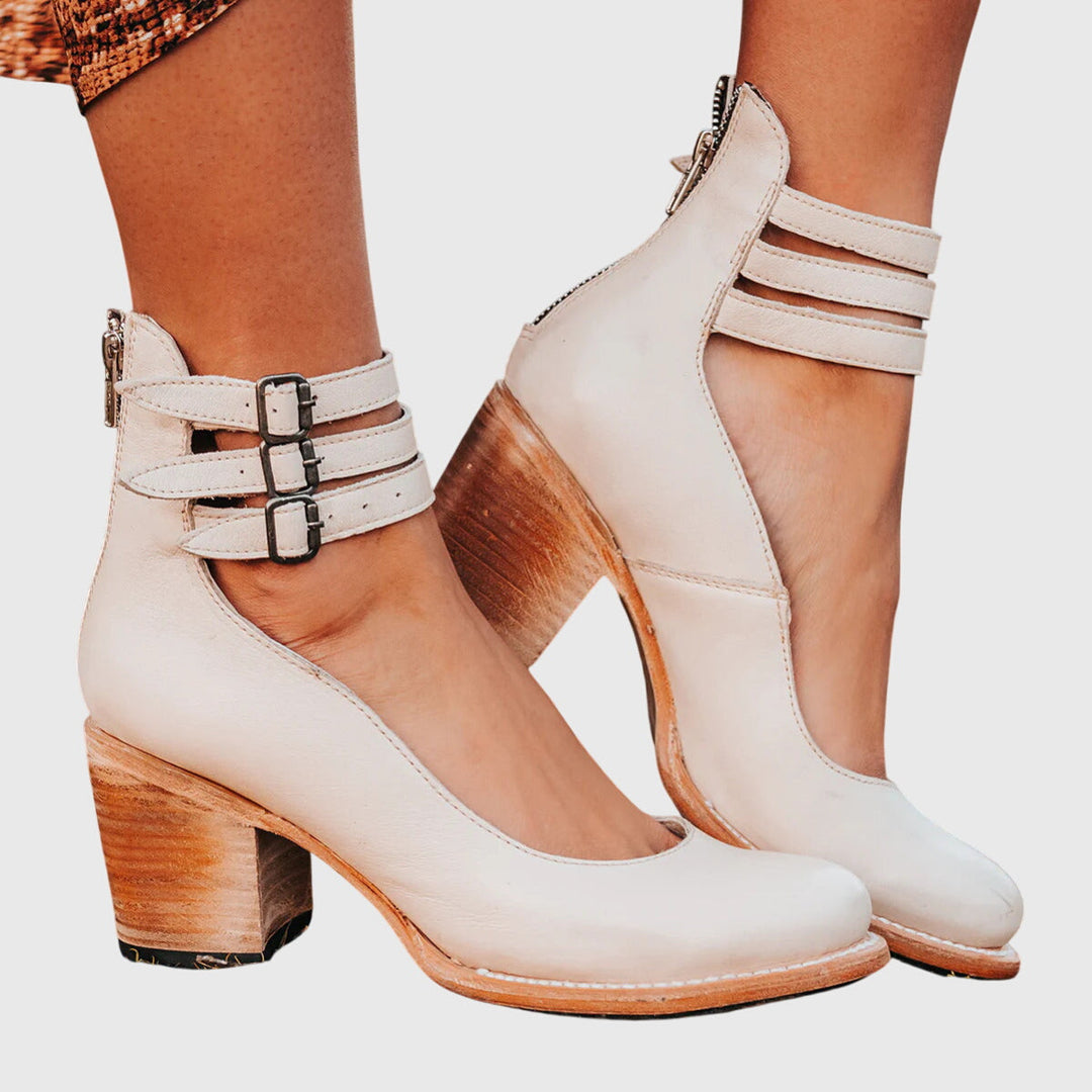Brynn | Elegant Block-Heel Ankle Heels