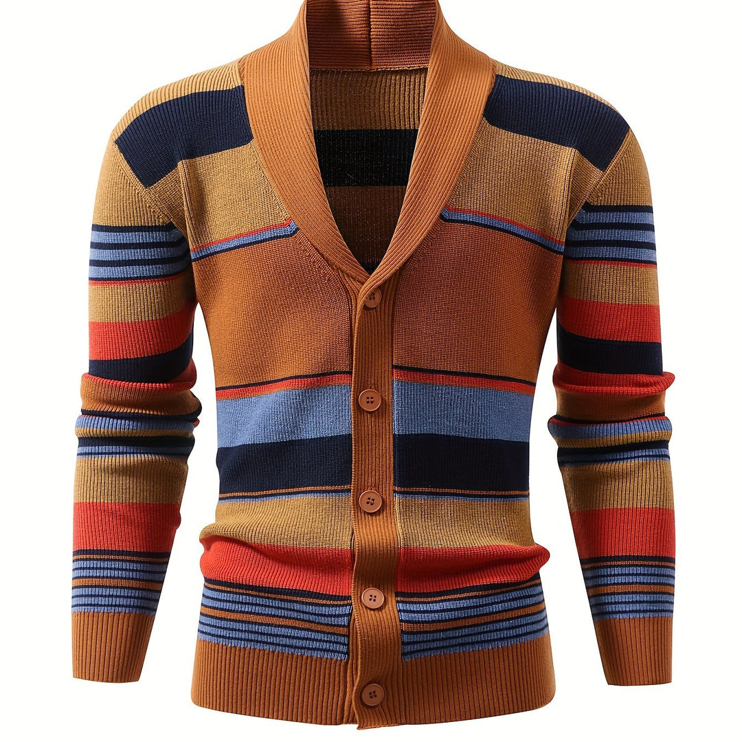 Malcolm | Striped Button-Front Cardigan
