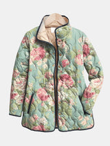 Grace | Floral Quilted Stand-Collar Jacket