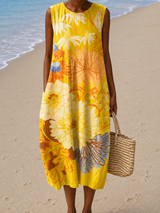 Melanie | Sleeveless Floral Midi Dress