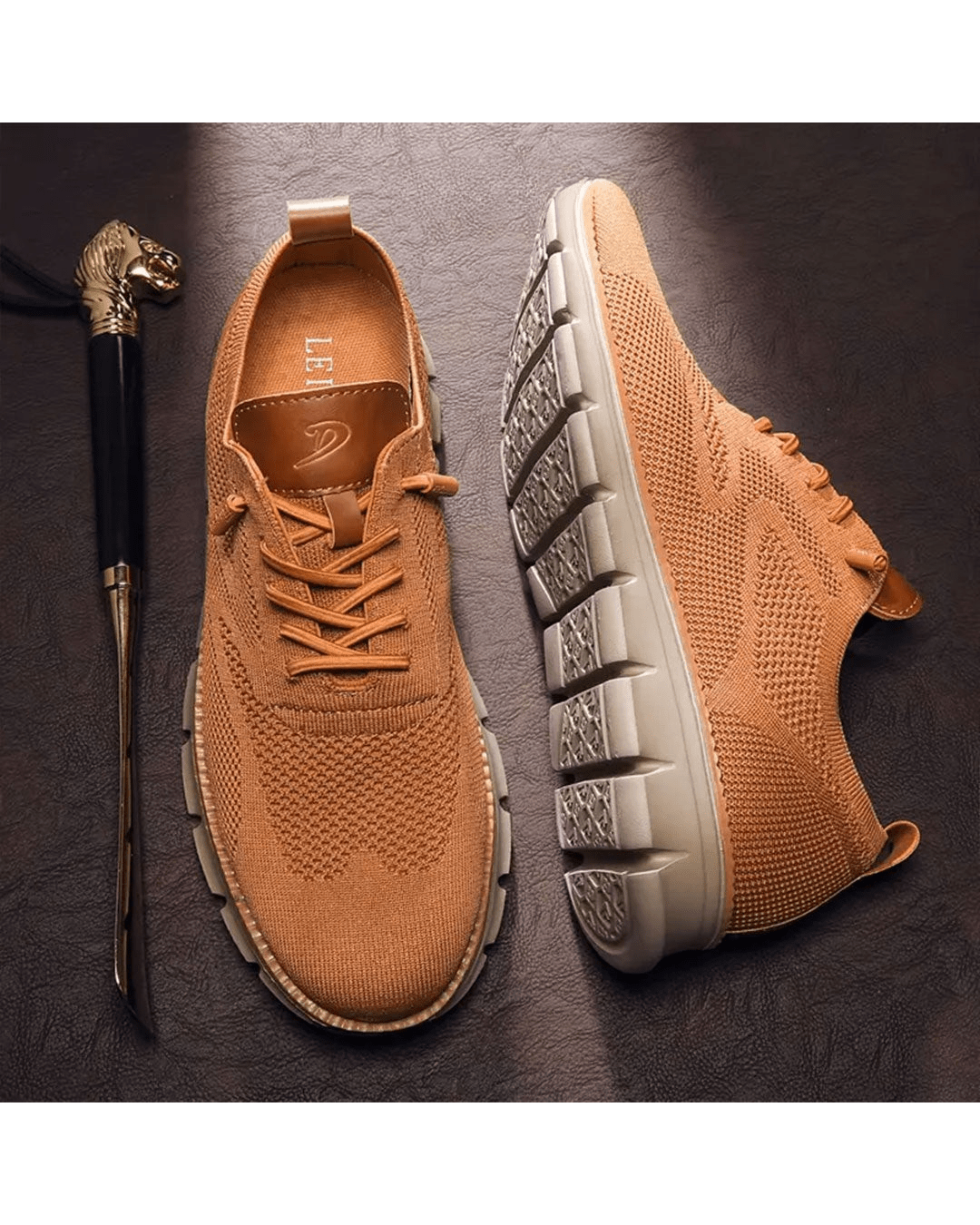 Cole | Men's Breathable Knit Lace-Up Sneakers