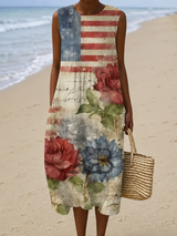 Tamara | Vintage Floral Sleeveless Midi Dress