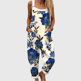 Royal Blue Floral Dungaree