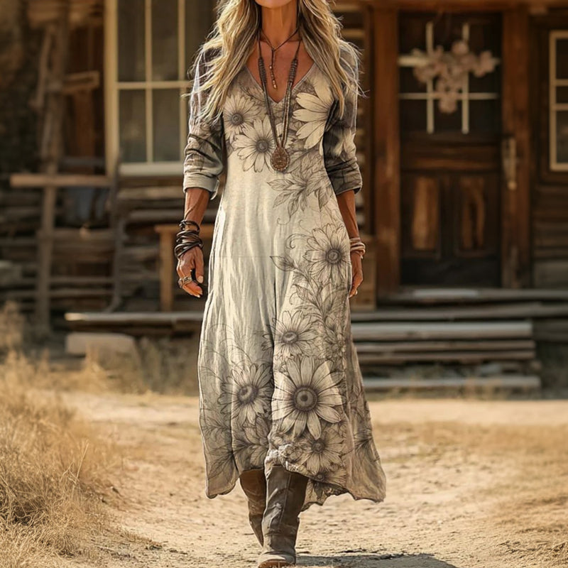 Selina | Flowing Floral Maxi Dress